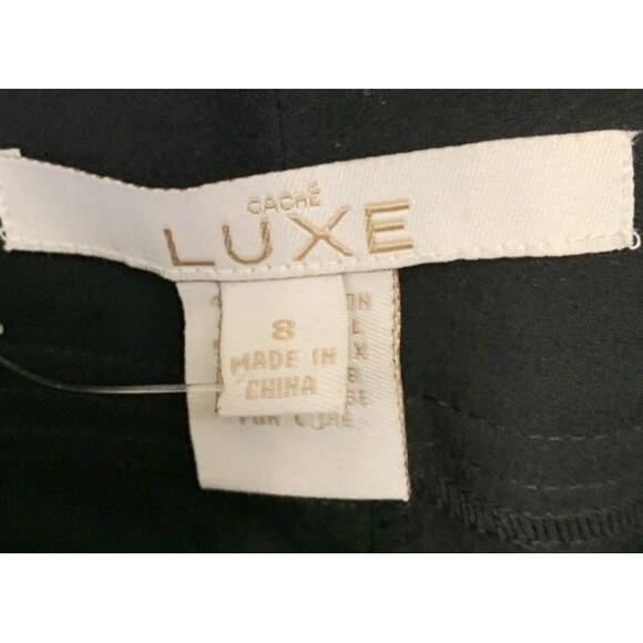 Cache Black Stretch Boot Leg Jeans White Leather Around Front Pockets. Size8. - Picture 7 of 7